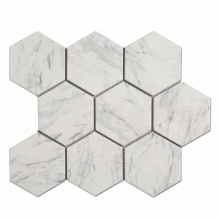 White Wall Hexagon Porcelain Ceramic Mosaic Tile Pattern